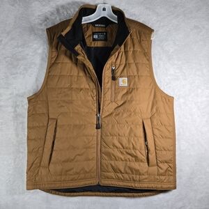 Carhartt Rain Defender Lightweight Insulated Vest Mens Large Relaxed Dark Khaki